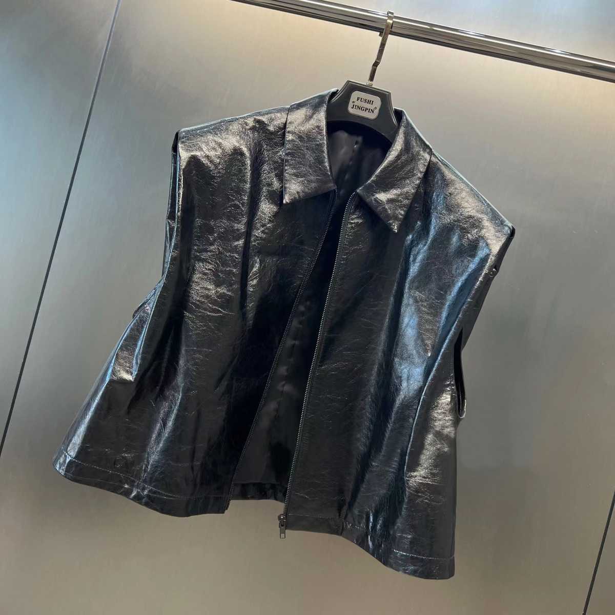 レディースベスト モダンレザーベスト