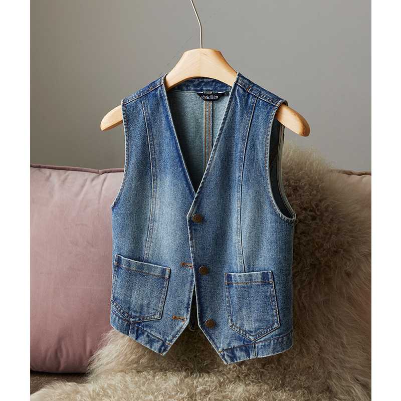 レディースベスト クラシカルな着まわしデニムベスト
