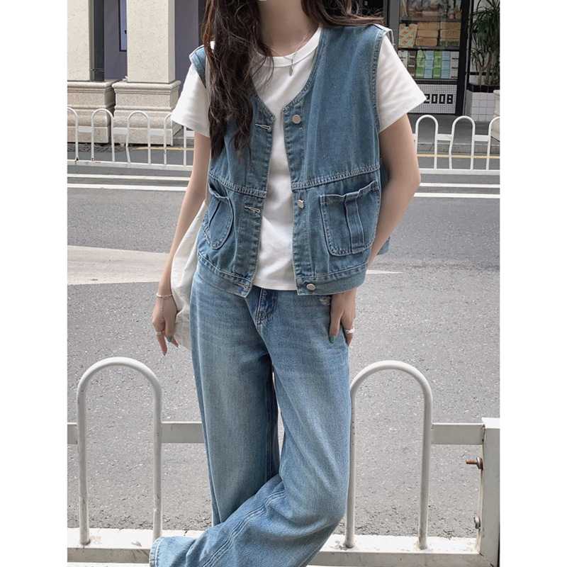 レディースベスト レディース上質デニムカジュアルベスト