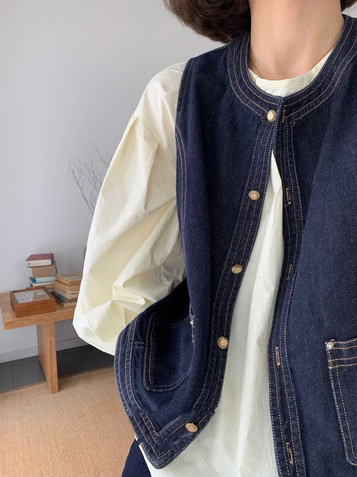 レディースベスト クラシックデニムベスト