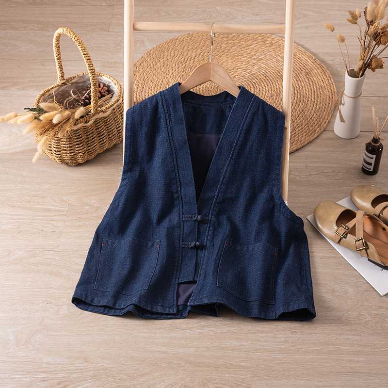 レディースベスト 伝統職人仕立て デニムベスト