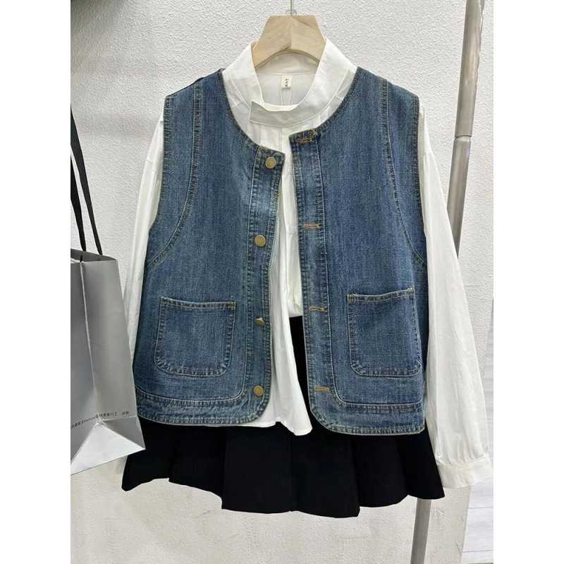 レディースベスト カジュアル デニムベスト