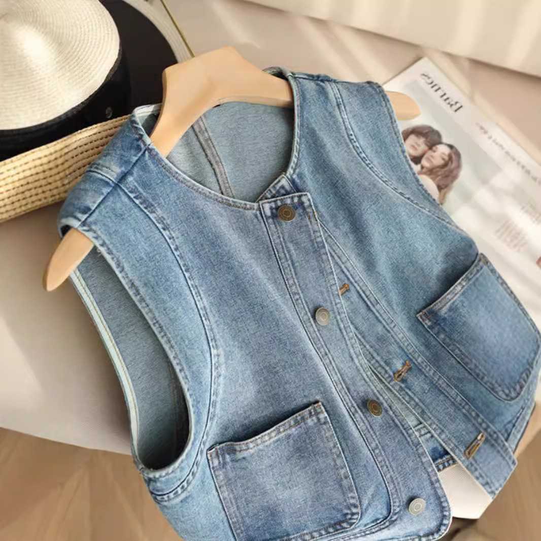 レディースベスト レディース カジュアルデニムベスト