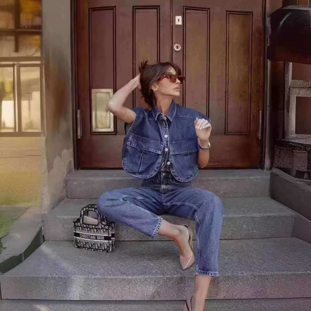 レディースベスト クラシカルポケットベスト