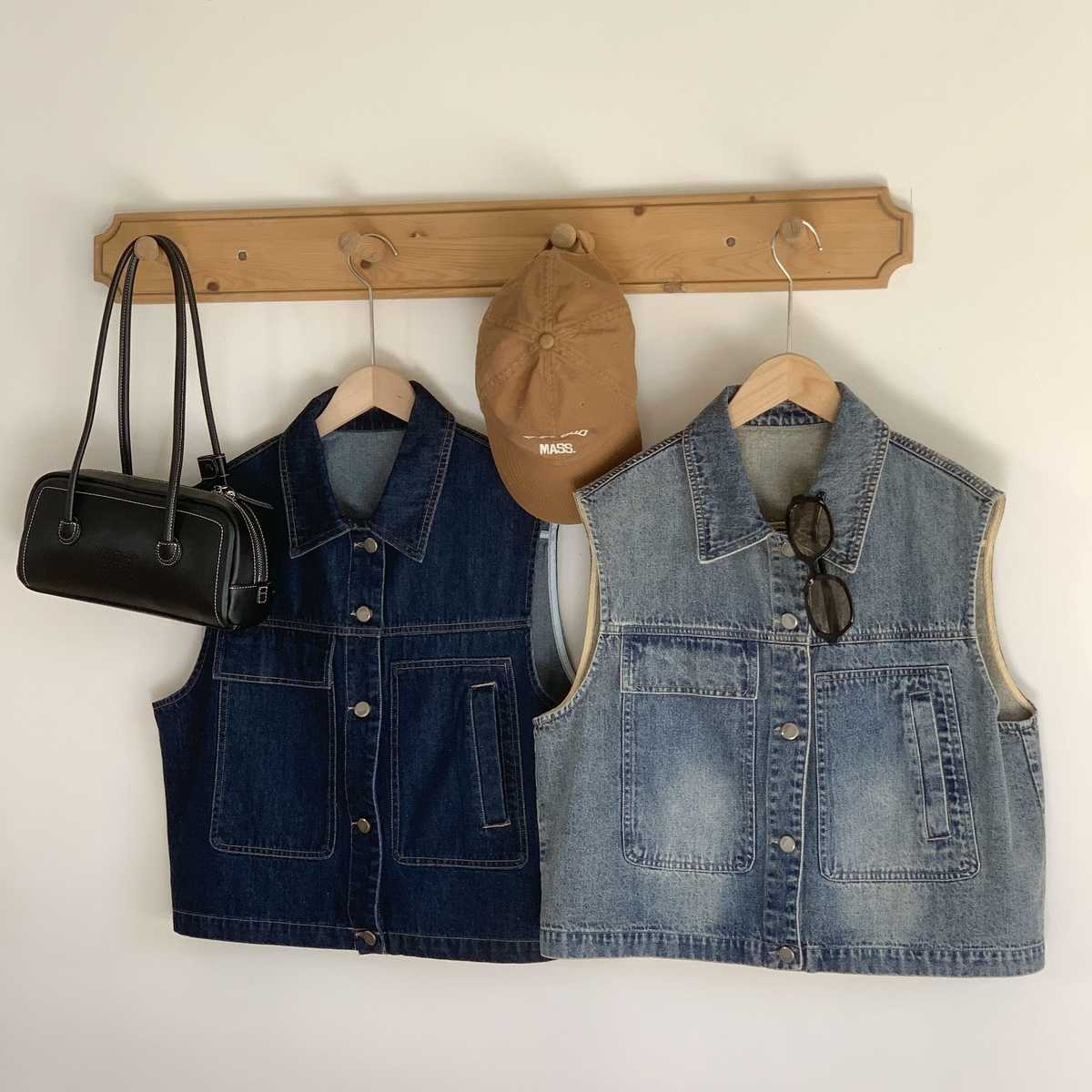 レディースベスト シンプルデニムベスト春夏仕様