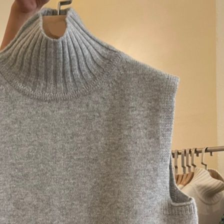 レディースベストニット タートルネックベスト