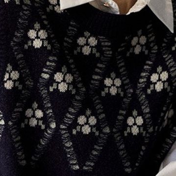 レディースベストニット 花柄詩集 レディースベスト