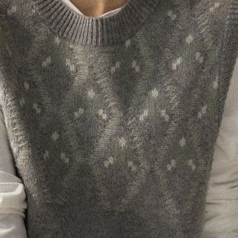 レディースベストニット 花柄詩集 レディースベスト