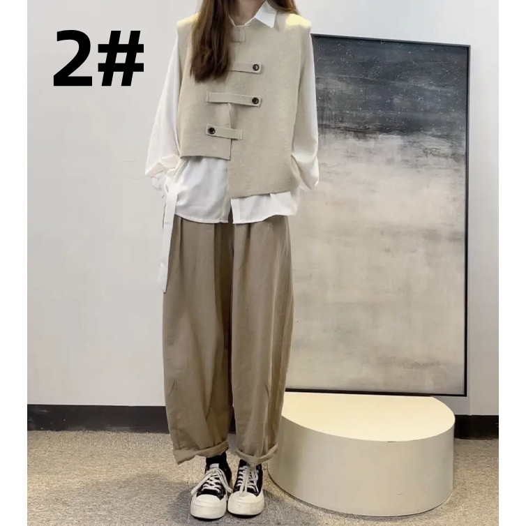 レディースベスト ノースリーブ チョッキ 春秋 無地