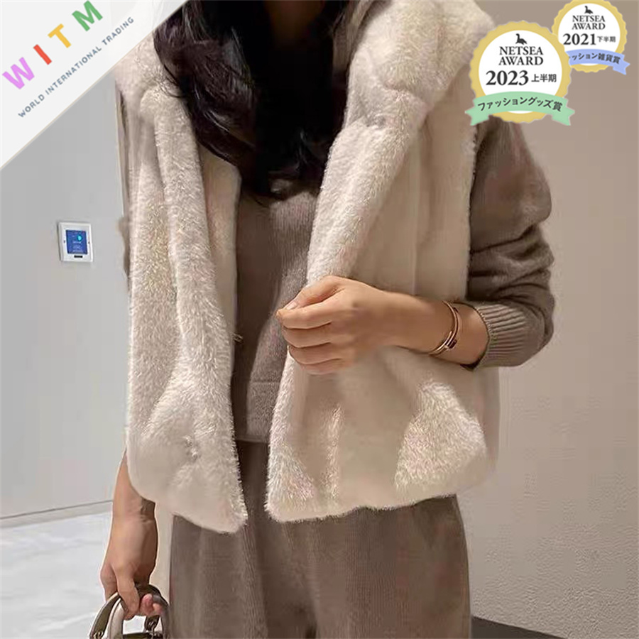 レディースベスト 秋冬新作 もふもふ人工毛皮ベスト 袖なし暖か羽織り