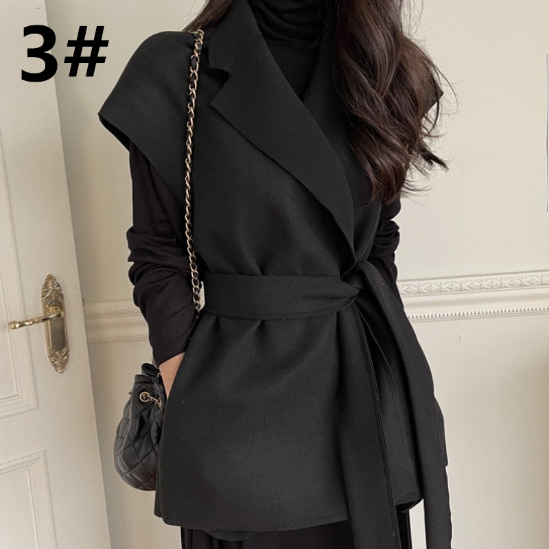 レディースベスト 秋冬新作ラシャ素材ジレベスト袖なし上品レディース