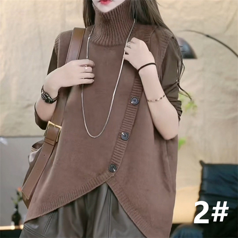 レディースベスト 秋冬新作 ニットベスト ボタン付き レディース 体型カバー おしゃれ