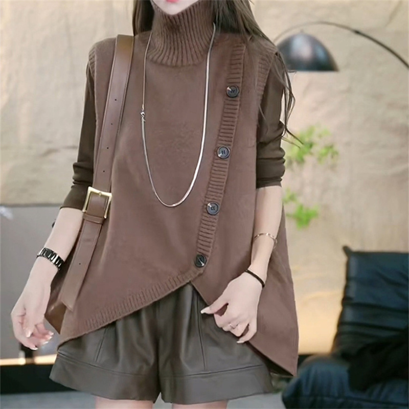 レディースベスト 秋冬新作 ニットベスト ボタン付き レディース 体型カバー おしゃれ