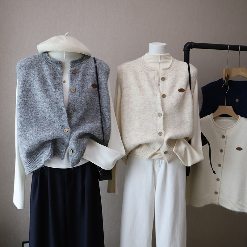 レディースベスト 韓国風ニットベスト レディース 4色展開