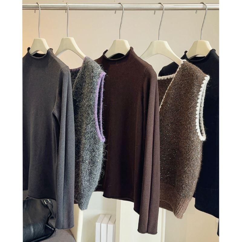 レディースベスト 韓国風ニットベスト インナーセット レディース 3色