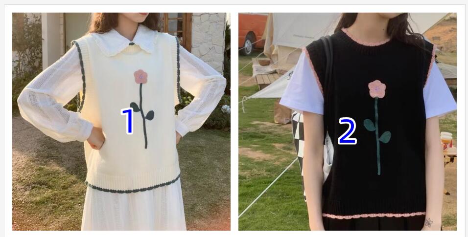 レディースベスト 花柄刺繍ニットベスト レディース おしゃれ袖なしトップス