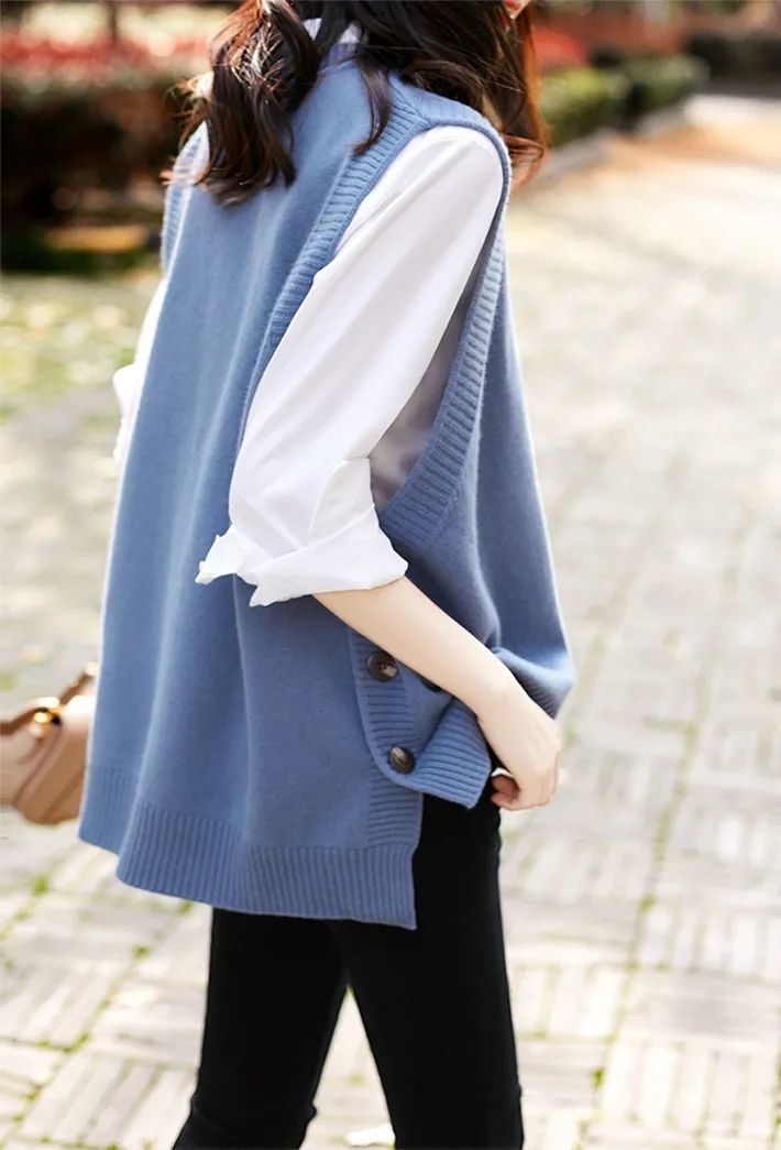 レディースベスト ニットベスト レディース ボタン付き 体型カバー 上品