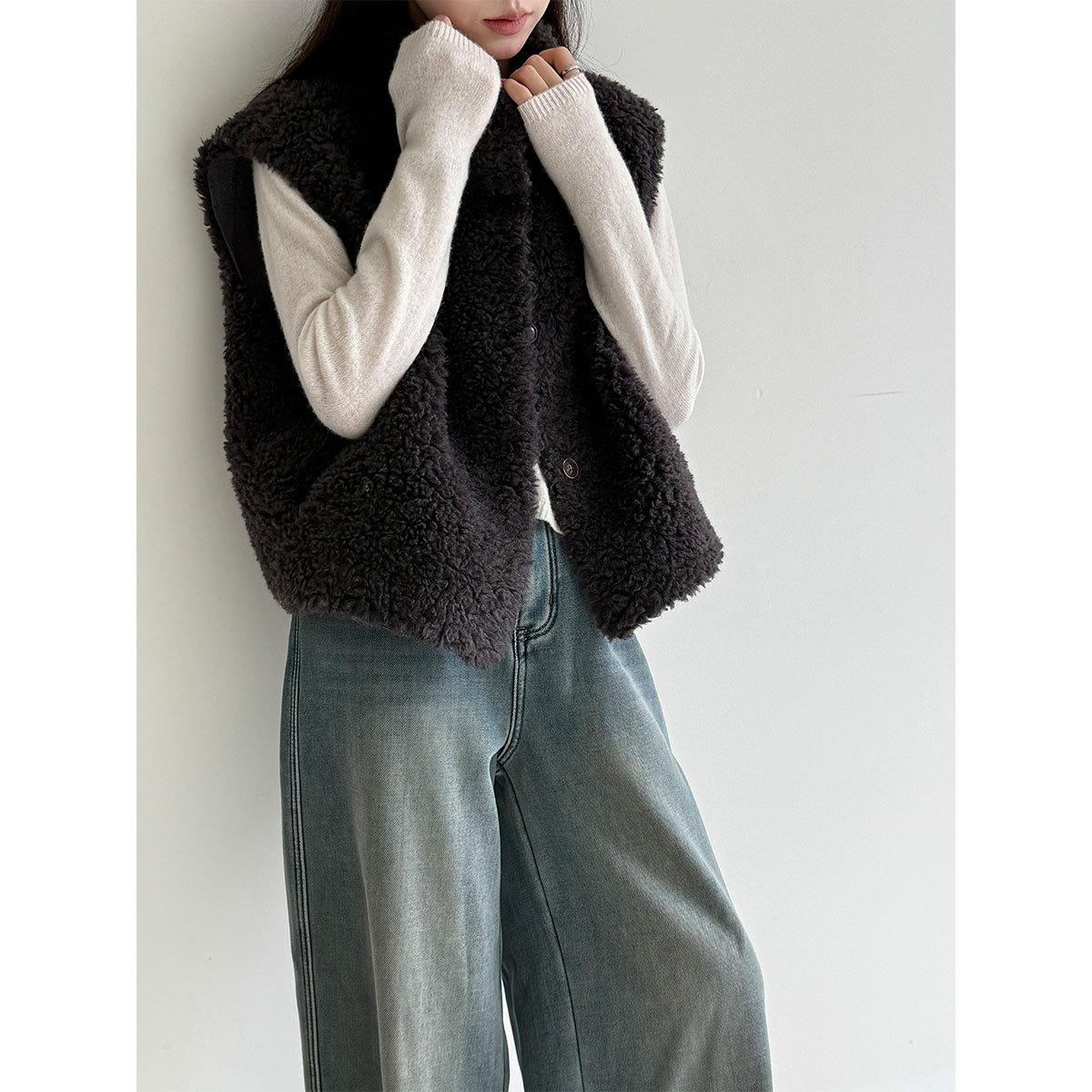 レディースベスト もこもこボアベスト韓国風レディース秋冬