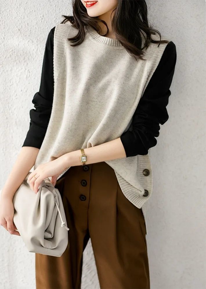 レディースベスト ニットベスト レディース ボタン付き 体型カバー 上品