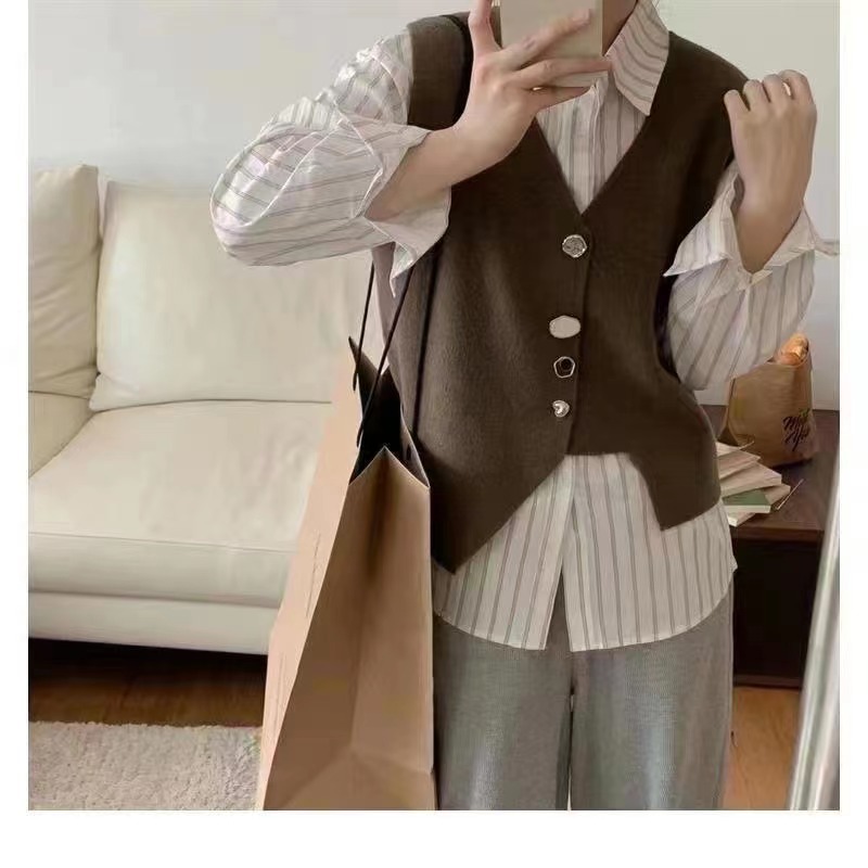 レディースベスト 秋冬新作ニットベスト袖なし上品レディース