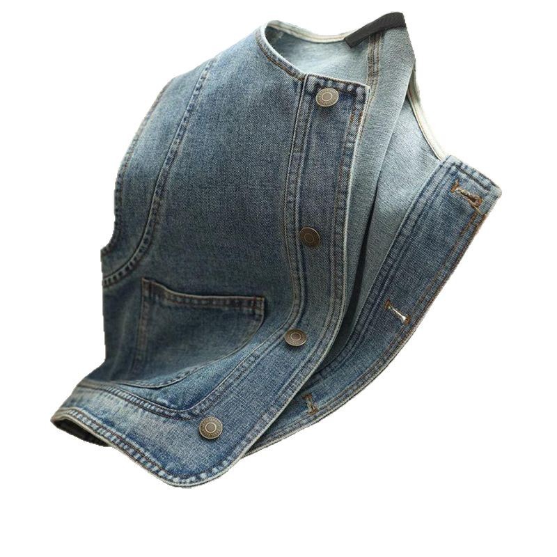 レディースベスト 春新作デニムベスト袖なしレディース羽織り