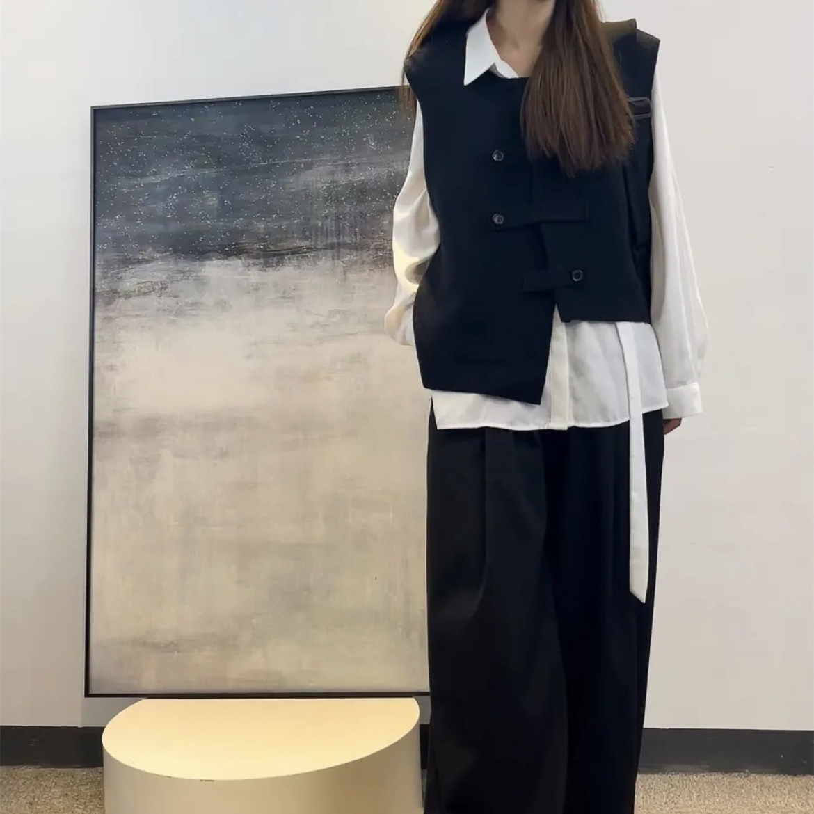 レディースベスト ノースリーブ チョッキ 春秋 無地