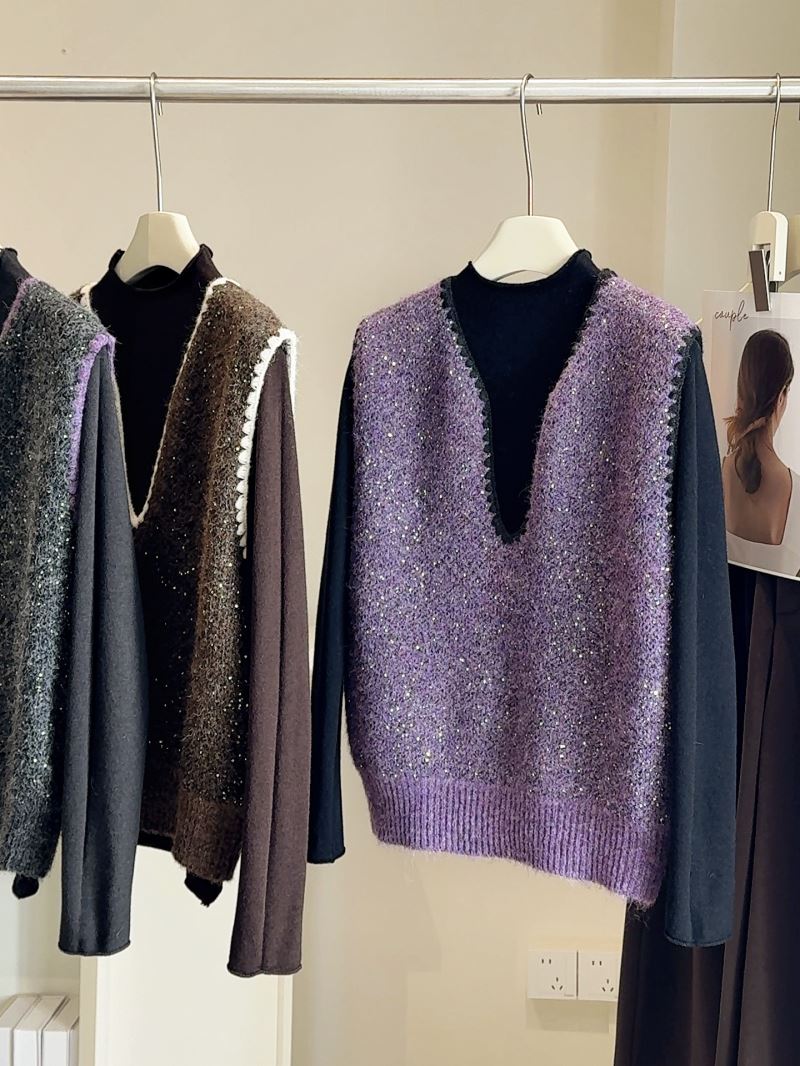 レディースベスト 韓国風ニットベスト インナーセット レディース 3色