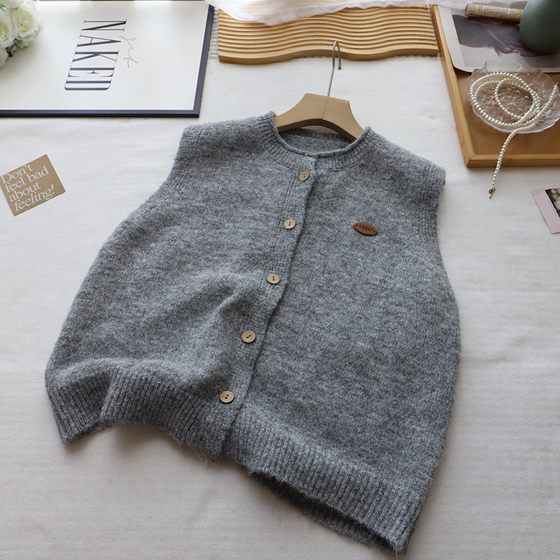 レディースベスト 韓国風ニットベスト レディース 4色展開