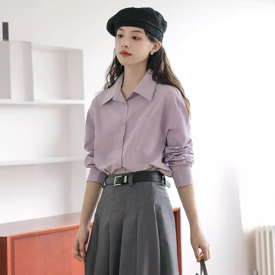 レディースベスト レディースニットベスト重ね着風長袖ブラウス2色セット