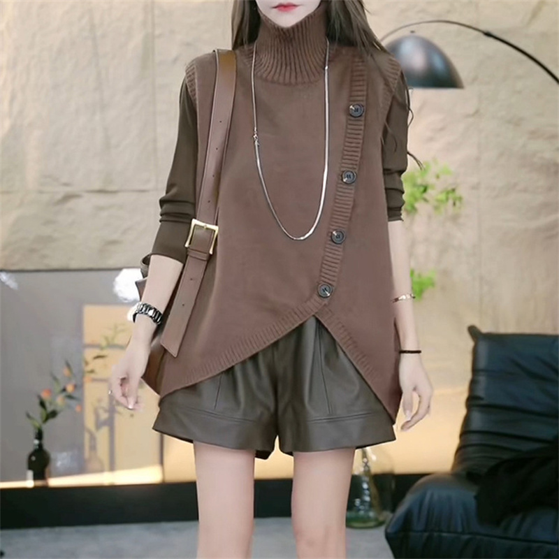 レディースベスト 秋冬新作 ニットベスト ボタン付き レディース 体型カバー おしゃれ
