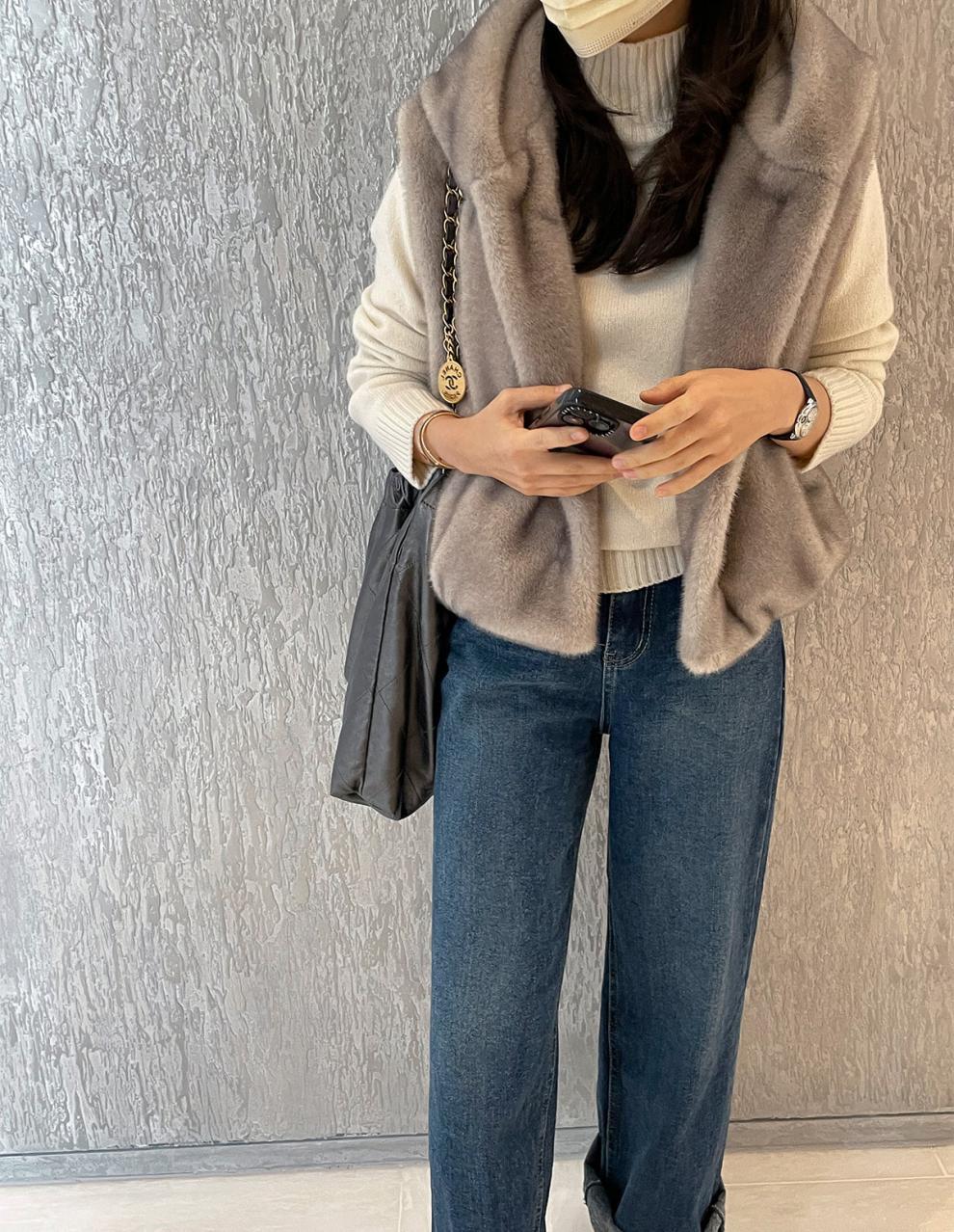 レディースベスト 秋冬新作 もふもふ人工毛皮ベスト 袖なし暖か羽織り