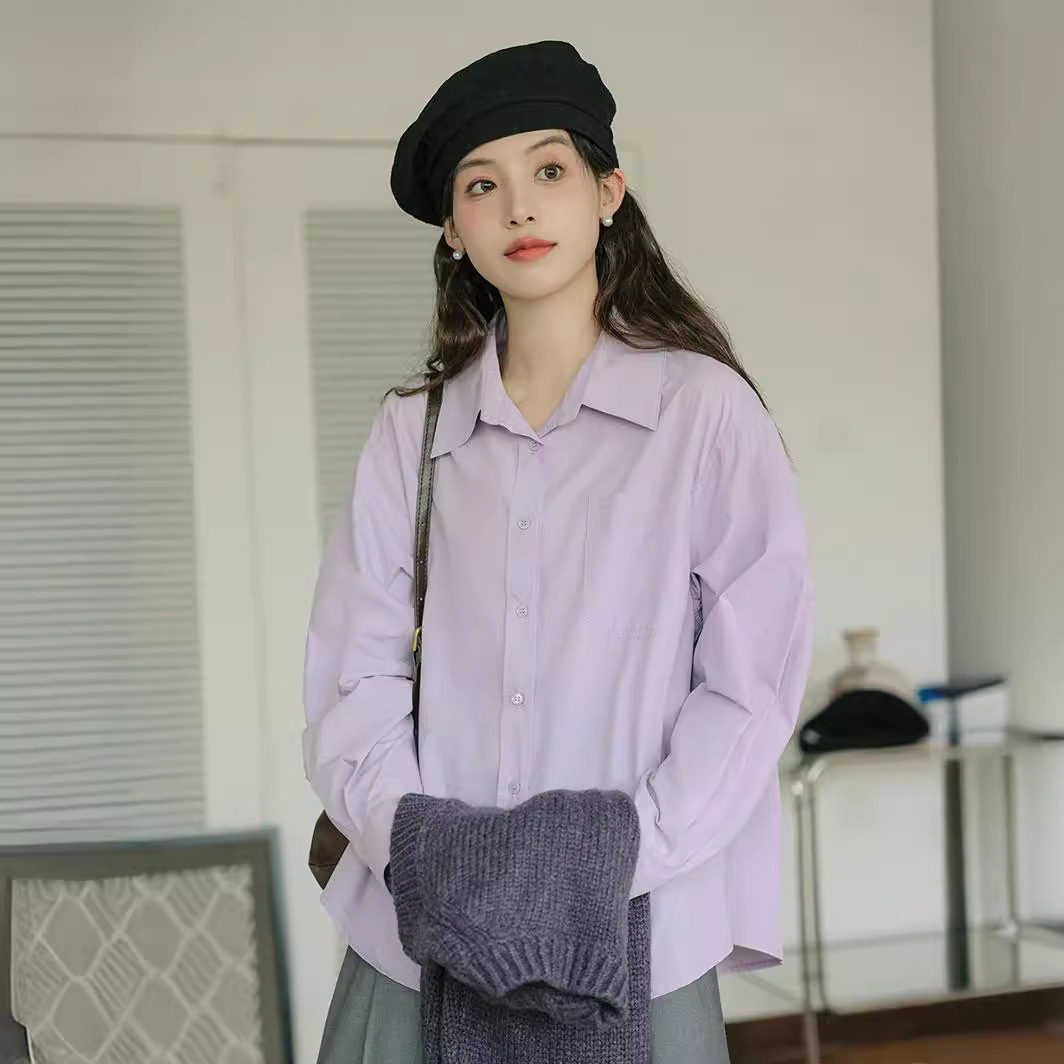 レディースベスト レディースニットベスト重ね着風長袖ブラウス2色セット