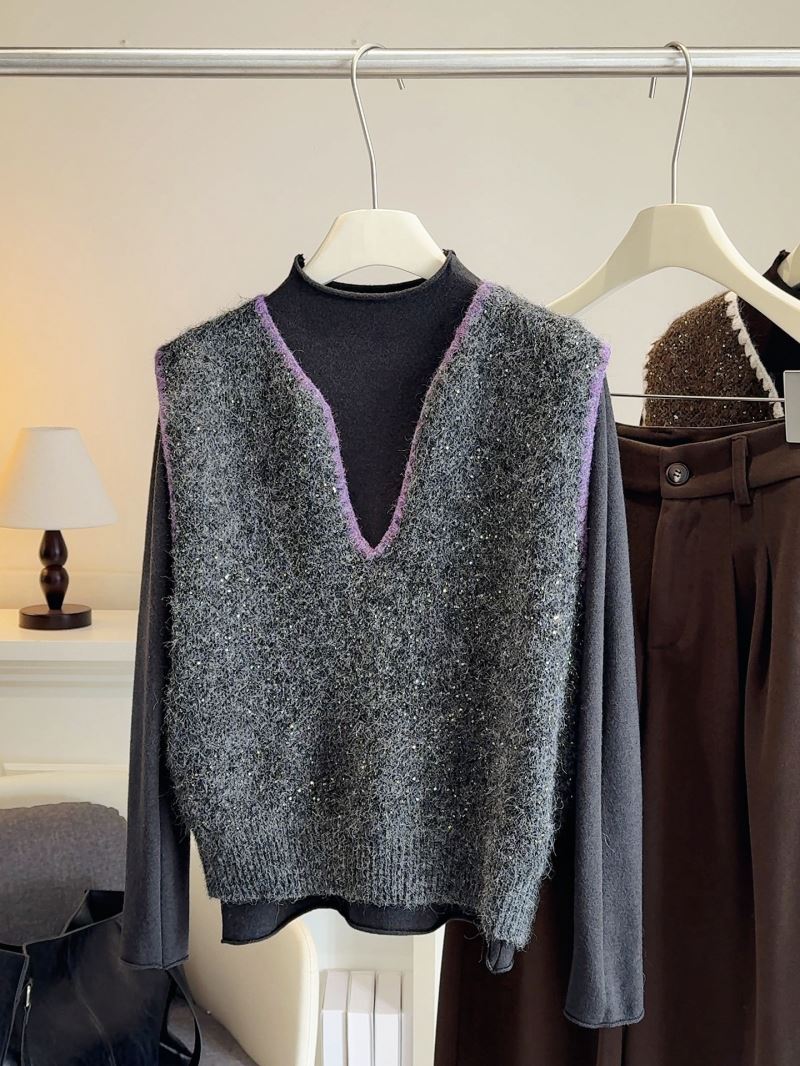 レディースベスト 韓国風ニットベスト インナーセット レディース 3色