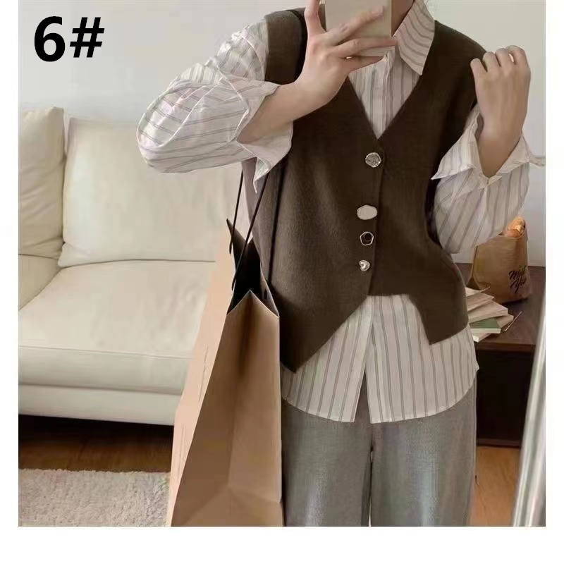 レディースベスト 秋冬新作ニットベスト袖なし上品レディース
