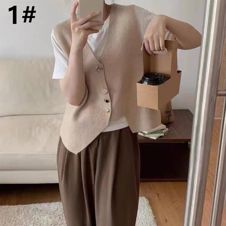 レディースベスト 秋冬新作ニットベスト袖なし上品レディース