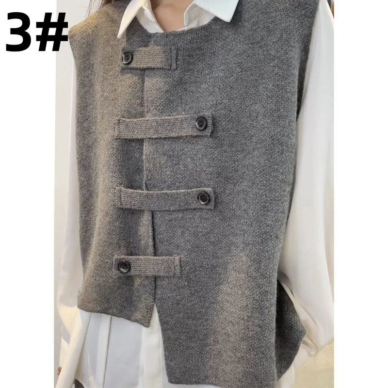 レディースベスト ノースリーブ チョッキ 春秋 無地