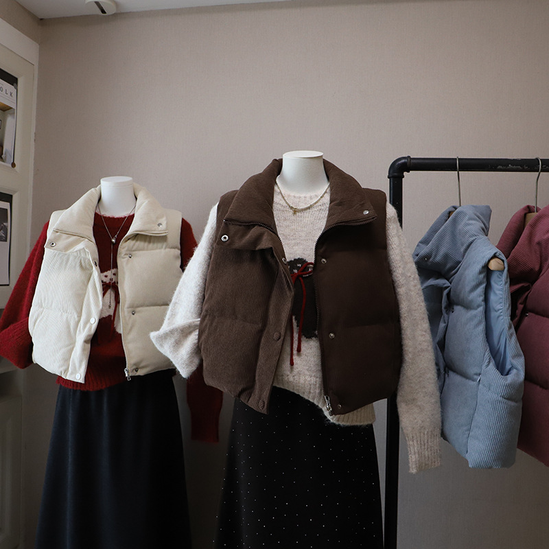 韓国風厚手レディースベスト６色展開