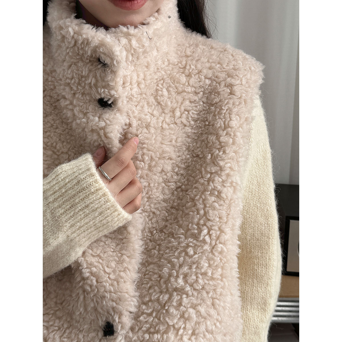 レディースベスト もこもこボアベスト韓国風レディース秋冬