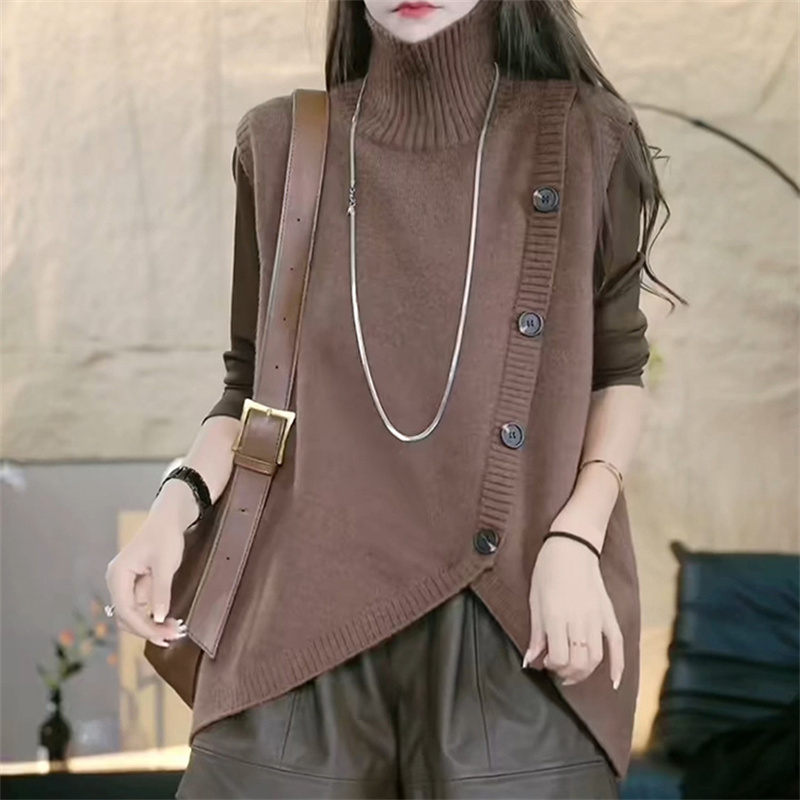 レディースベスト 秋冬新作 ニットベスト ボタン付き レディース 体型カバー おしゃれ