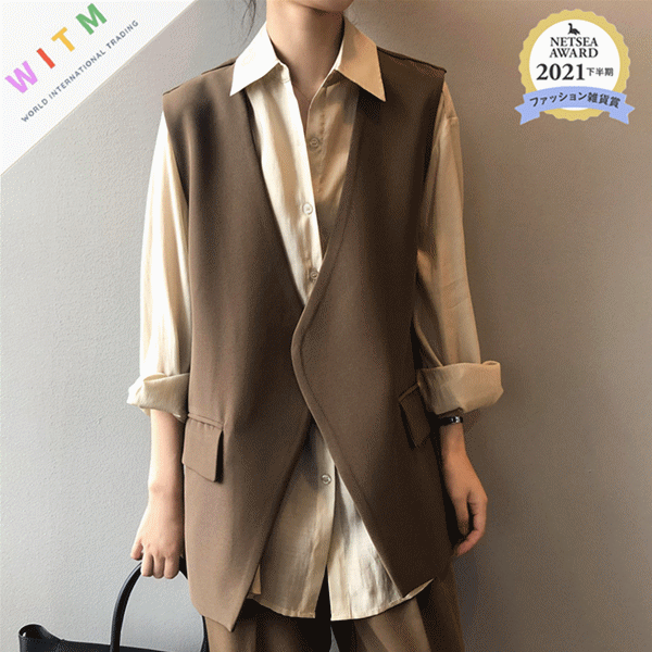 レディースベスト 春新作 上品ベスト レディース 袖なし ジレベスト