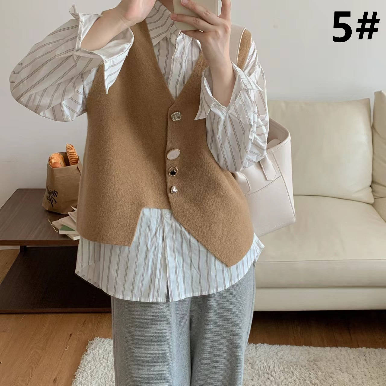 レディースベスト 秋冬新作ニットベスト袖なし上品レディース