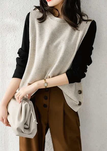 レディースベスト ニットベスト レディース ボタン付き 体型カバー 上品