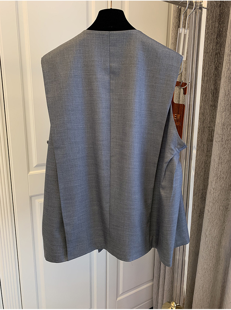 レディースベスト 上品ジレベスト 袖なし 黒 レディース 着回し抜群