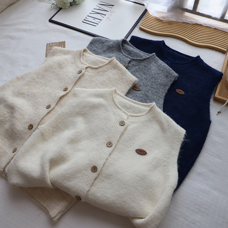 レディースベスト 韓国風ニットベスト レディース 4色展開