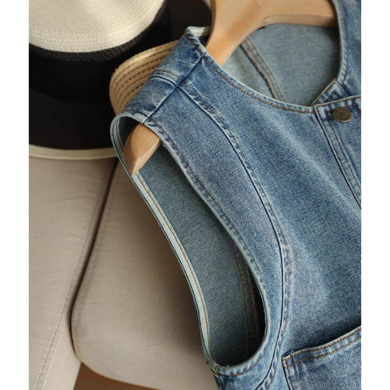 レディースベスト 春新作デニムベスト袖なしレディース羽織り