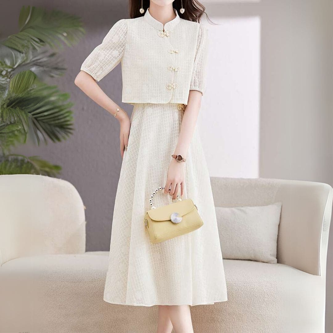 チャイナ服 ジャケット フレッシュ ワンピースセット