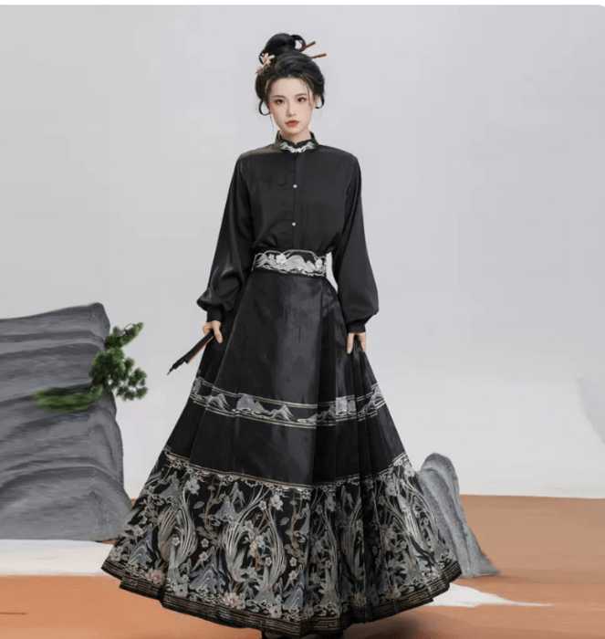 チャイナ服 レトロ ポイントデザイン　チャイナシャツ
