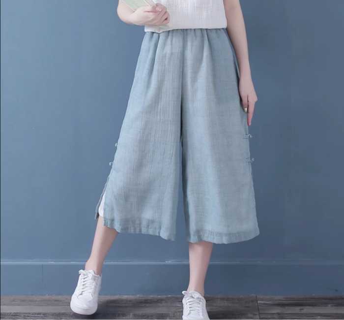 7分丈 チャイナパンツ チャイナボタン