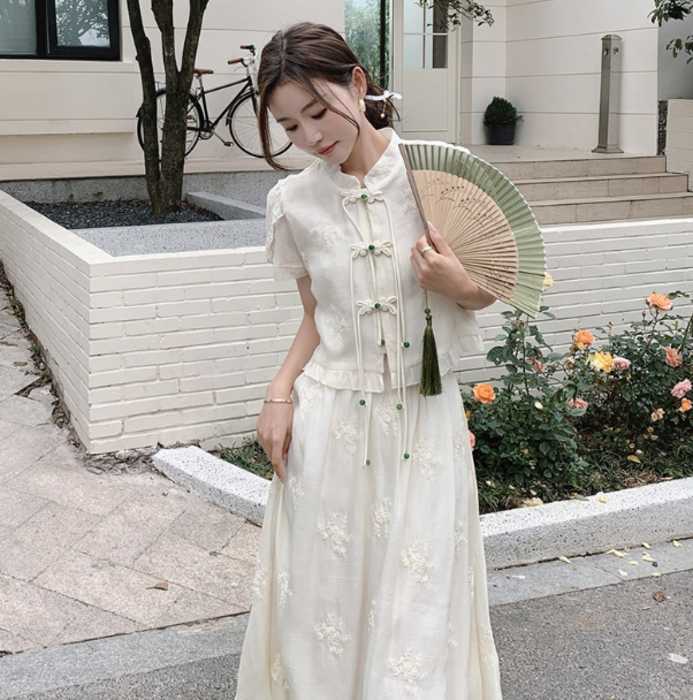 チャイナ服 フリル デザイン チャイナセットアップ