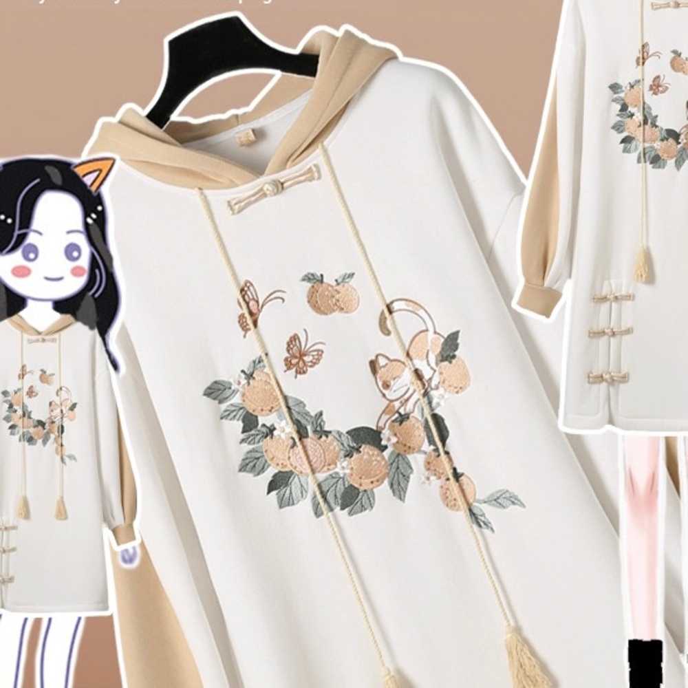 チャイナ服　チャイナデザインツーカラー　チャイナパーカー